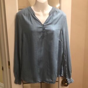 Women's Blue Long Sleeve Top